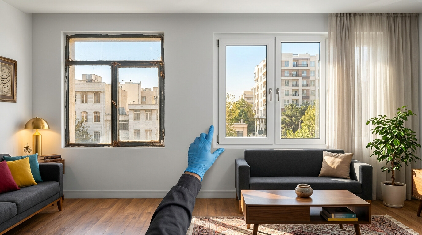 تعویض پنجره‌های قدیمی با UPVC بدون تخریب و آسیب به نما | راهنمای جامع بازسازی
